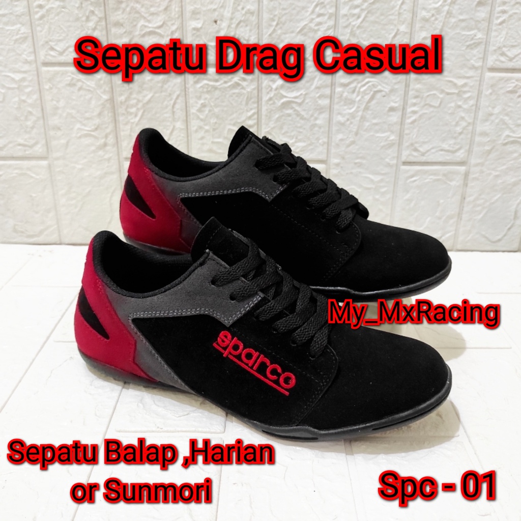 sepatu drag race sepatu sunmori sepatu balap casual terlaris new kuality kualitas premium PLUS TAS PLUS GLOVE