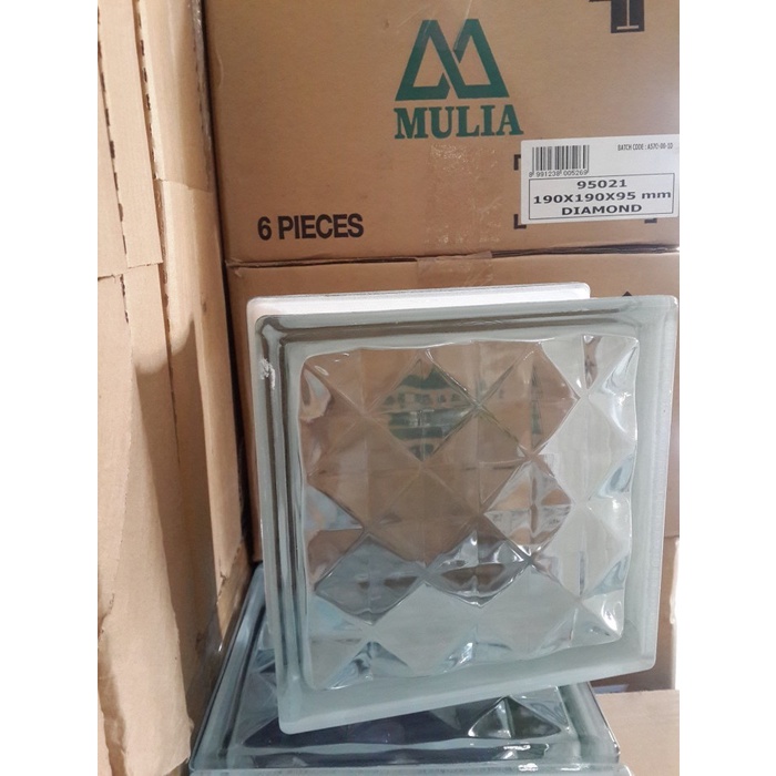 Glassblock Mulia DIAMOND Glass Block Mulia DIAMOND PER DUS ISI 6