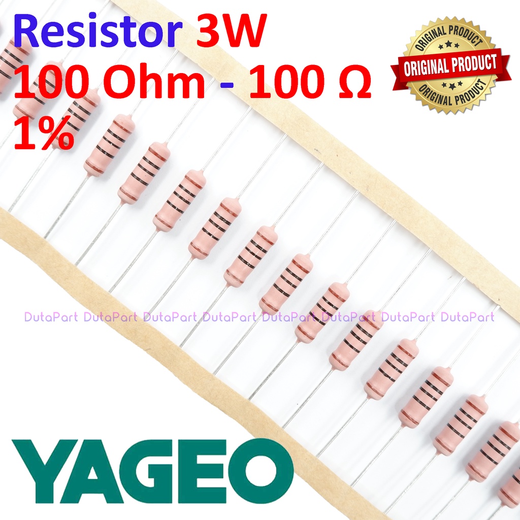 Resistor 100 Ohm 3 Watt 5% ORIGINAL YAGEO 3W 100R 100 R HIGH QUALITY