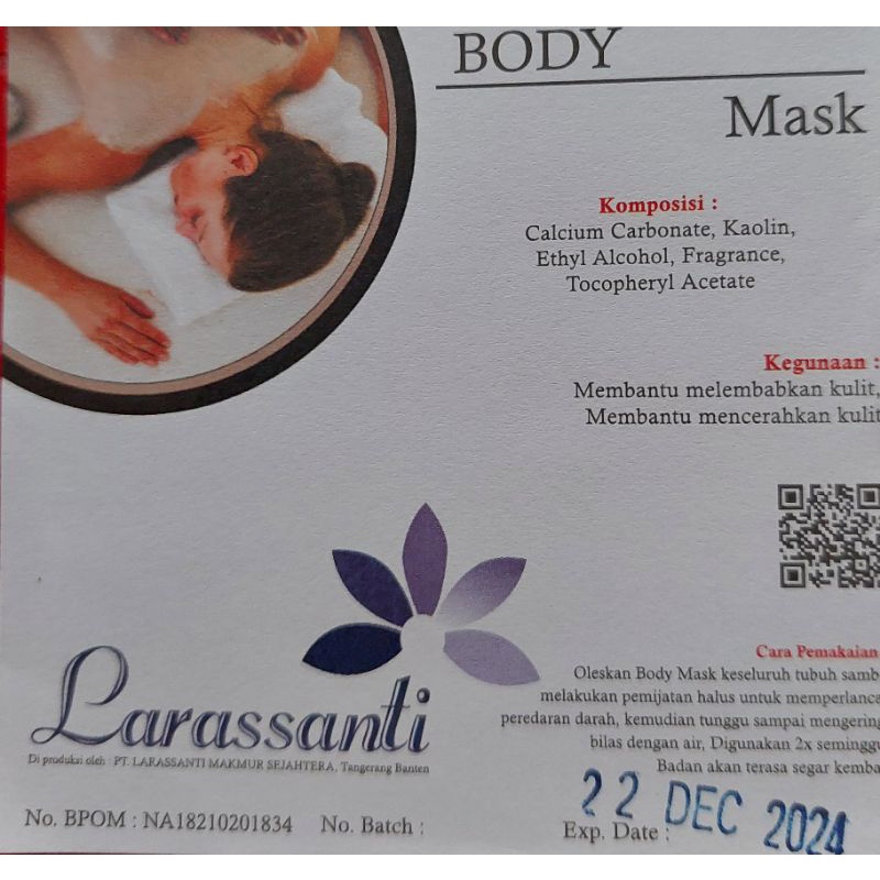 MASKER BADAN (BPOM) LARASSANTI 500 GR