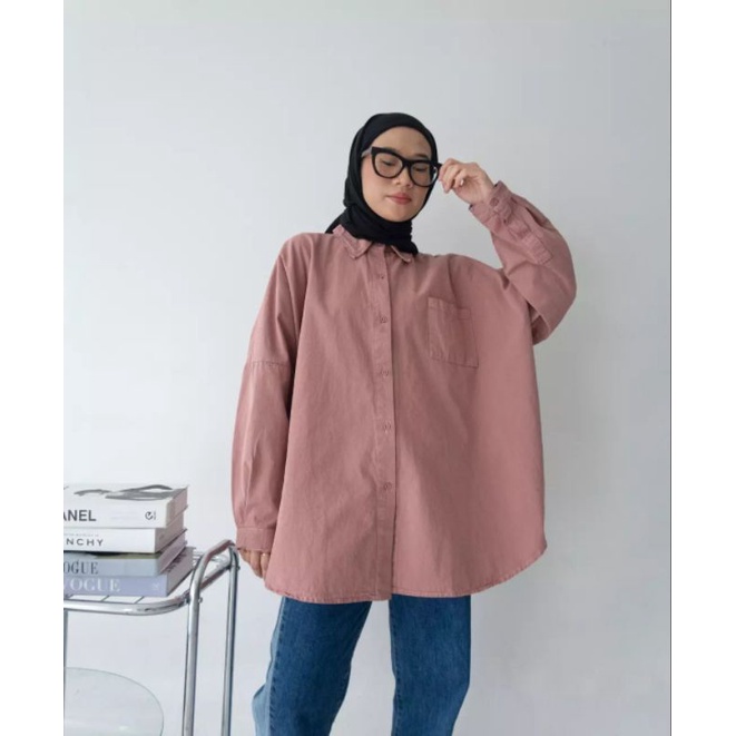 myrubylicious Dagestan Colour Oversized Denim Shirt