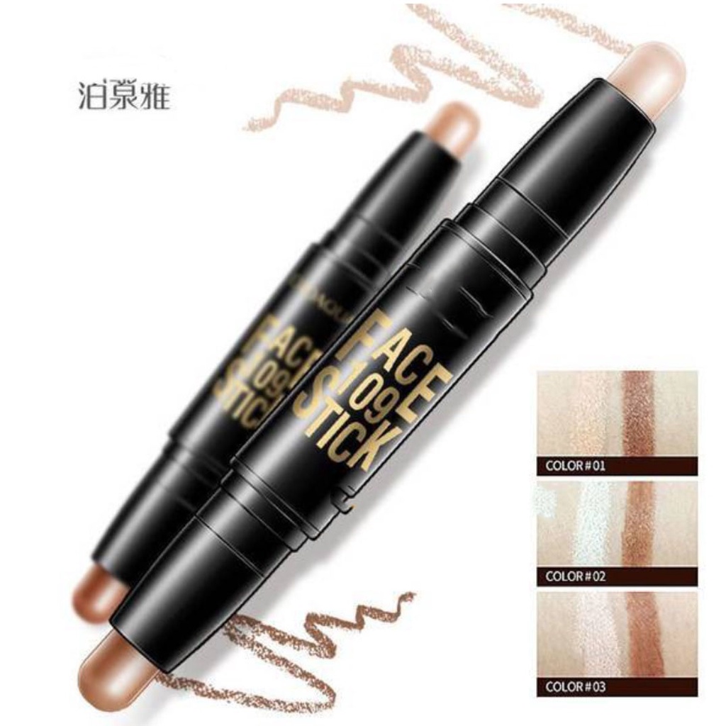 COD Termurah !!! 2 in 1 Face Stick 109 Concealer Highlighter Wajah Tahan Lama Waterproof Anti Air ORIGINAL / Foundation Make Up Contour Stick Pensil Wajah Highlights Make Up Korea Love Soul Silky Skin 3D Stick Concealer Kosmetik Wanita Anak Sekolah