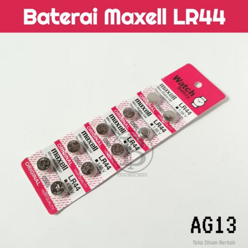 Baterai Maxell LR44 Hearing Aid Battery / Batrai Alat Bantu Dengar / AG13 LR44 L1154 357 A76 1.55V