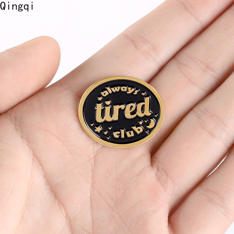 Bros Pin Enamel Bentuk Bulat Desain Ban Always Never Dead Punk Warna Hitam