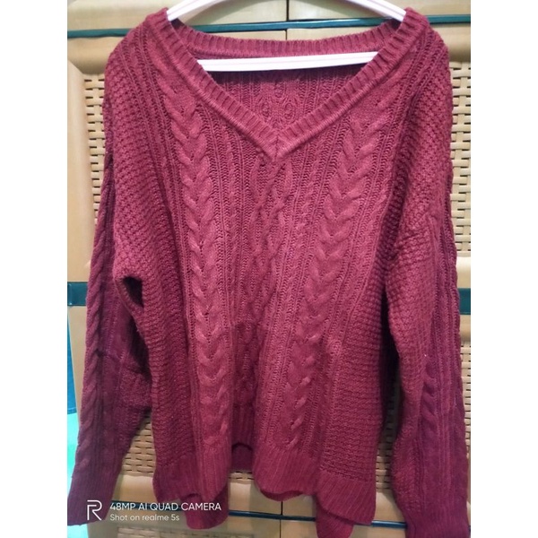 Rajut Kepang Maroon Ingni