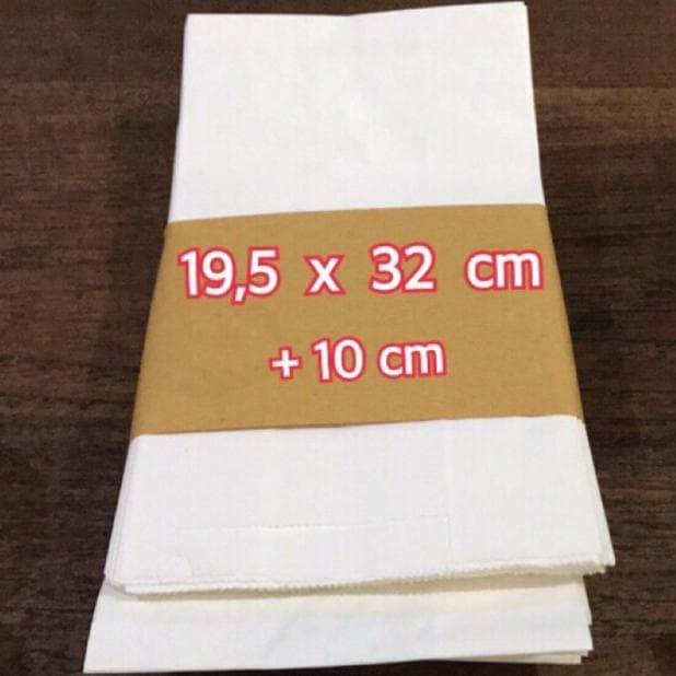 

(TERLARIS) TERLARIS- Paperbag Putih - Kantong Kertas Putih 19.5cmx32cm+10cm isi