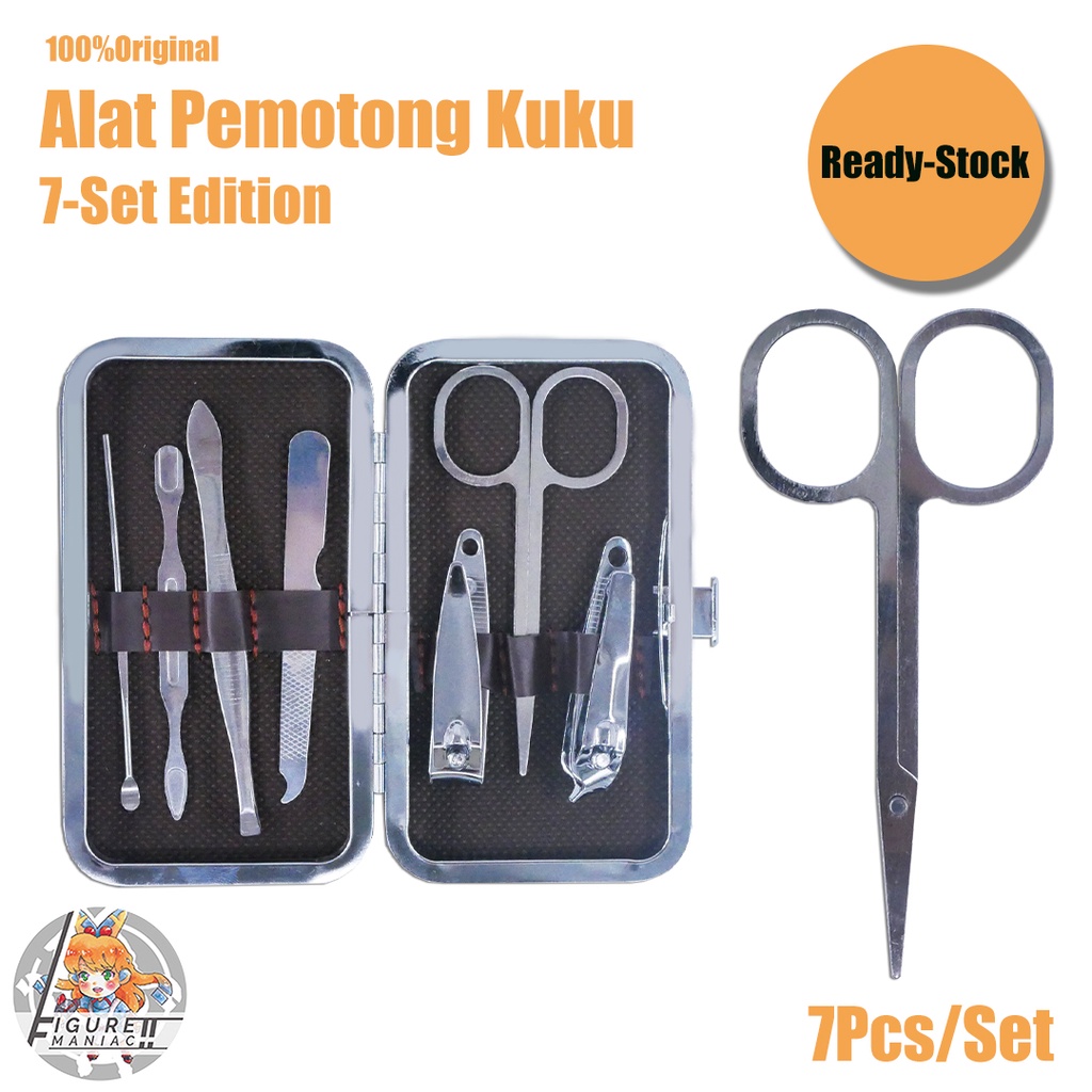 Paket Manicure Padicure Gunting Kuku dan Pembersih Kuku Set isi 7 Premium Import