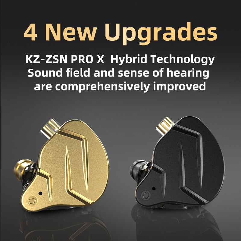 KZ ZSN Pro X Knowledge Zenith Metal Earphones 1BA+1DD Hybrid Technology HIFI Bass In Ear Monitor Noi