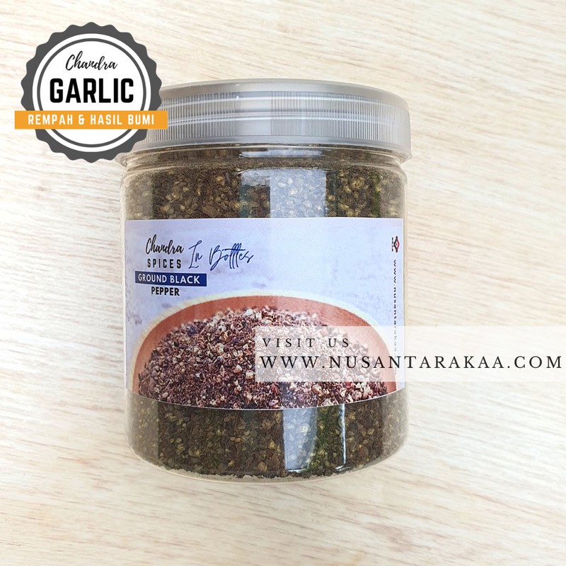 

Lada hitam giling kasar / ground black pepper 300 gr (botol)