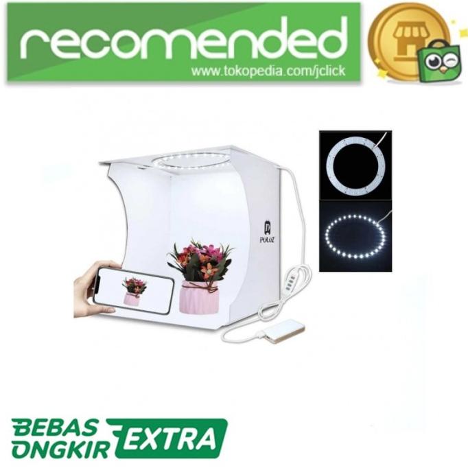 Murah Laris Puluz Photo Studio Mini Soft Box Ring Light With 6 - Putih - 20 X 20Cm
