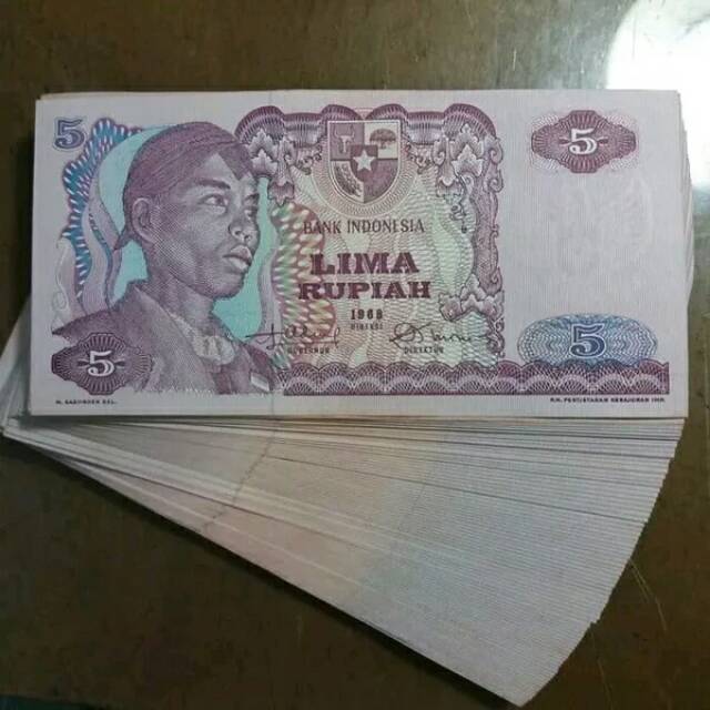 Uang kuno 5 rupiah Soedirman 1968