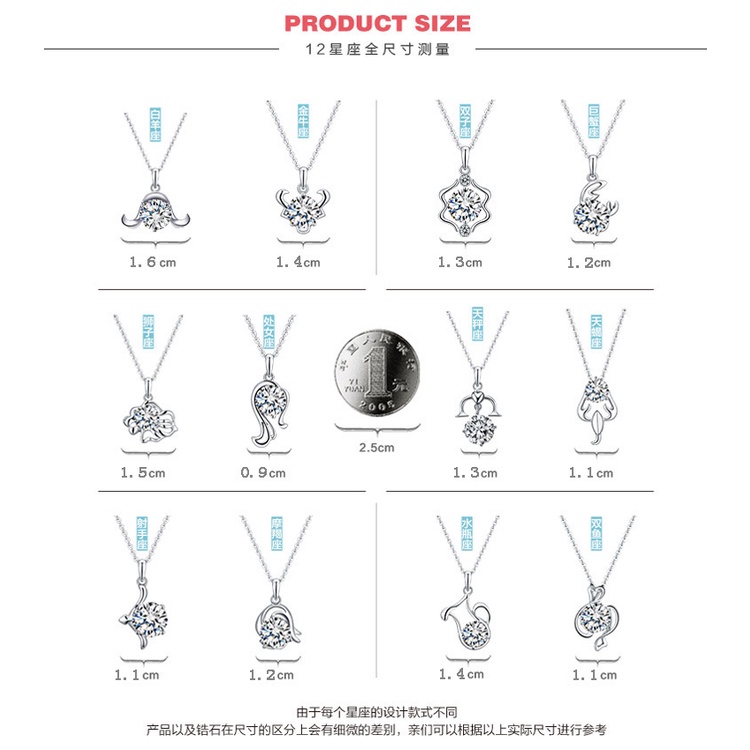 925 Perak Liontin Untuk Wanita Zodiak (Tanpa rantai) Perhiasan Fashion