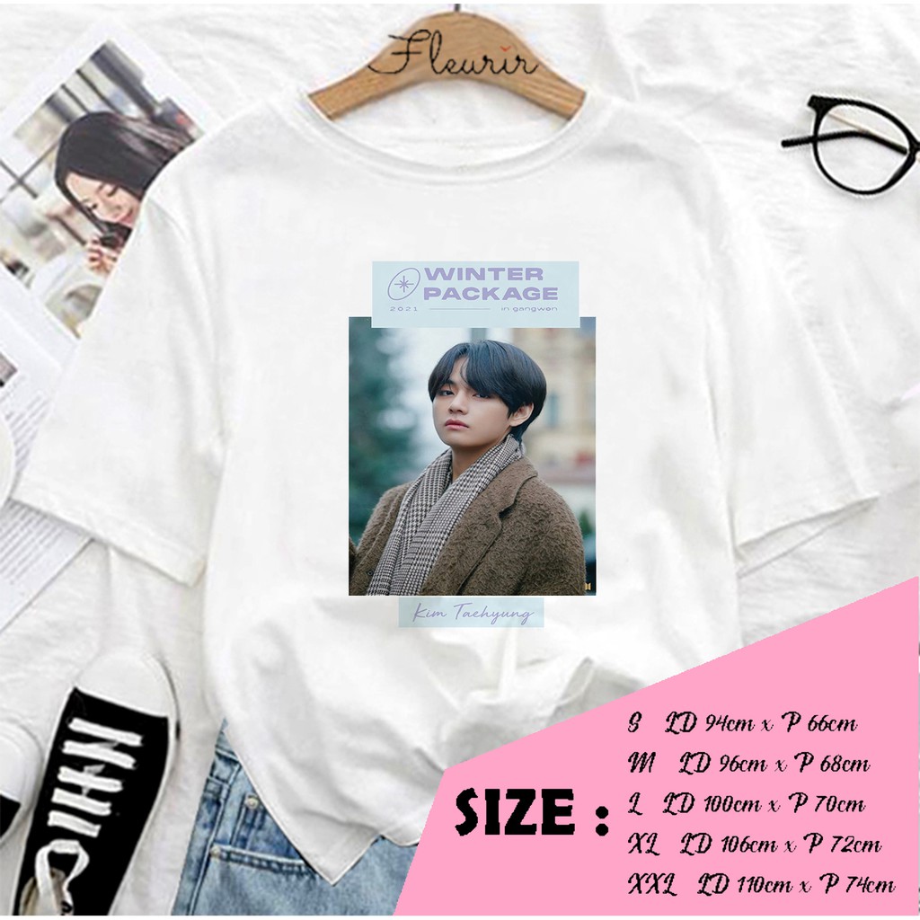 FLEURIR - KAOS TAEHYUNG WINTER KAOS  KPOP WANITA DEWASA LENGAN PENDEK TEE UNISEX OVERSIZE JUMBO