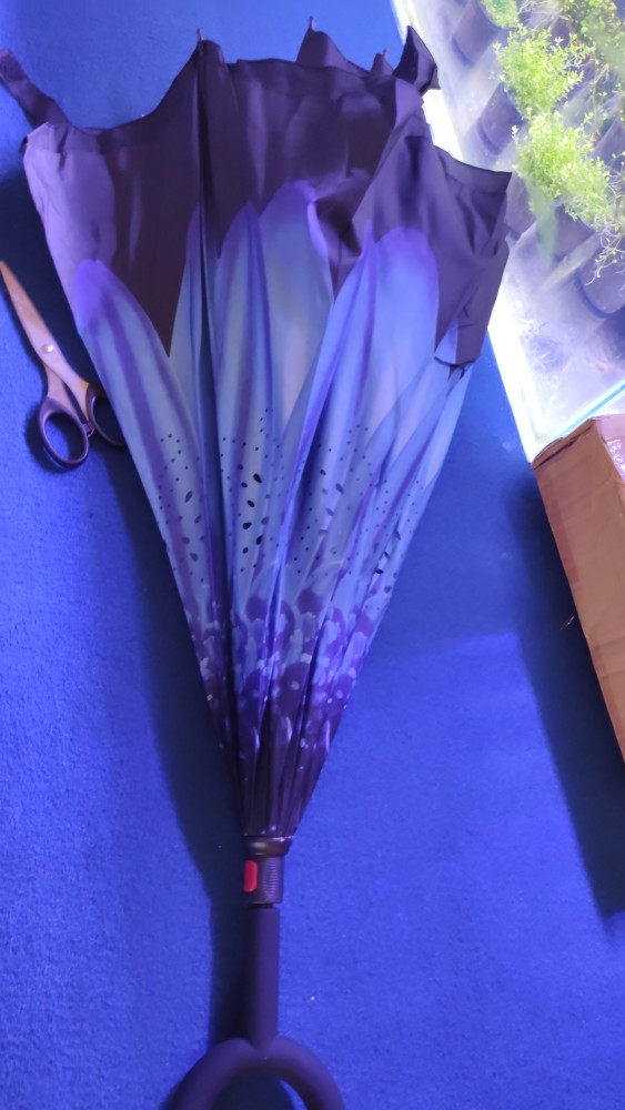 Payung Terbalik Unik Reverse Umbrella Upside Down Mobil Hujan Anti Air Gagang C Cars Souvenir Travel