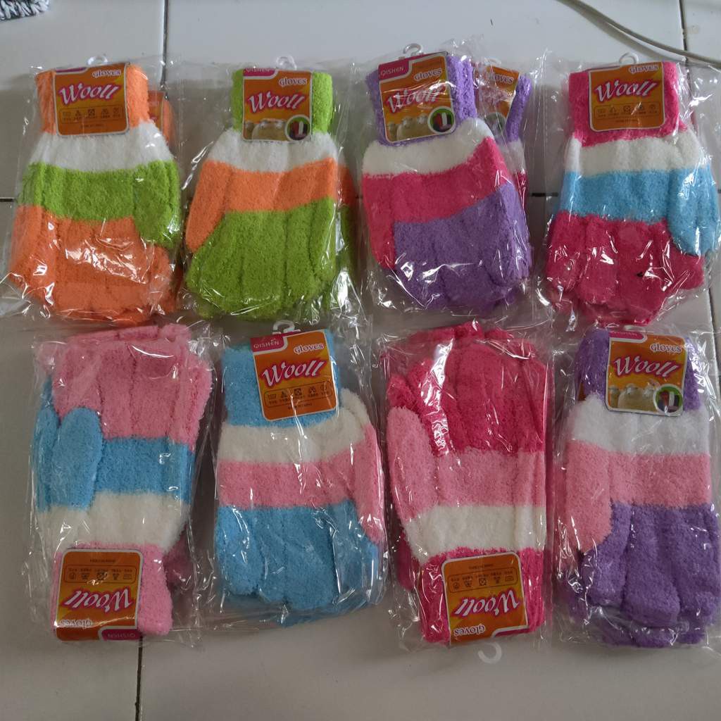 Sarung tangan rajut wol AllSize Dewasa Polos motor ST-PELANGI