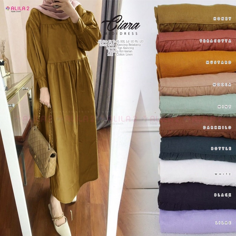 Ciara Midi Dress Busana Muslim By Alilla 2
