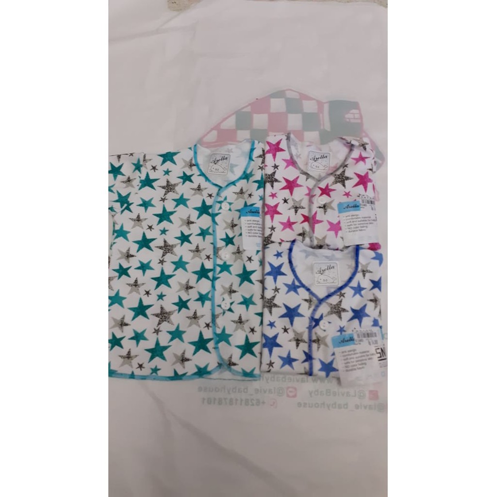 Arella Baju Baby Tangan Pendek Star bayi newborn 0-3m