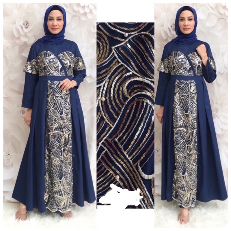 Gamis pesta jemia 004 ⛔️SALE sisa XL⛔️