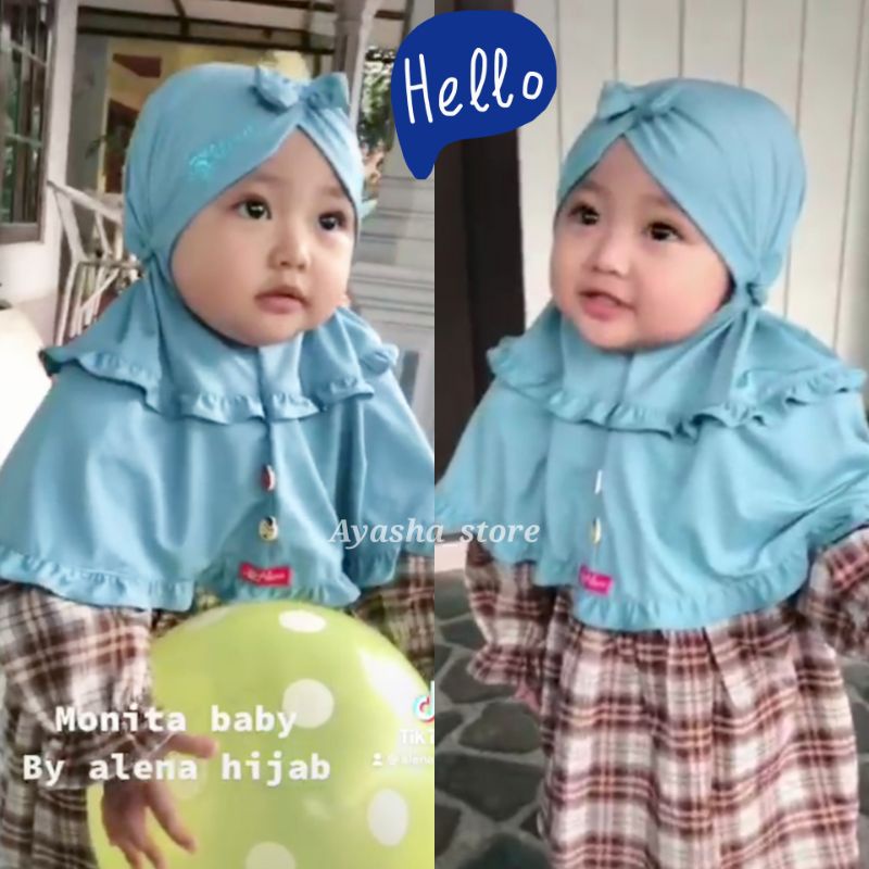 HIJAB/JILBAB BABY 'Monita' ORI ALENA | Kerudung/Jilbab Anak Bayi Balita 6 bln-2,5 thn