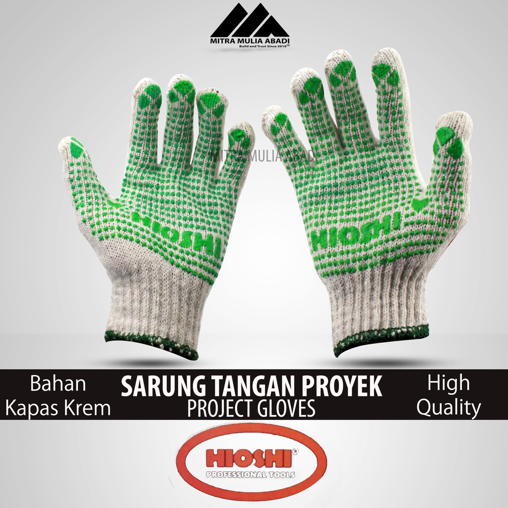 Sarung Tangan Proyek Bintik Hioshi Safety Gloves | Sarung Tangan Serbaguna