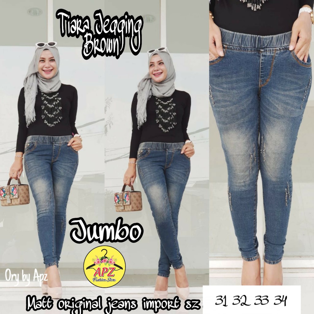 SIZE JUMBO TIARA JEGGING VARIASI MODEL SOBEK LASER