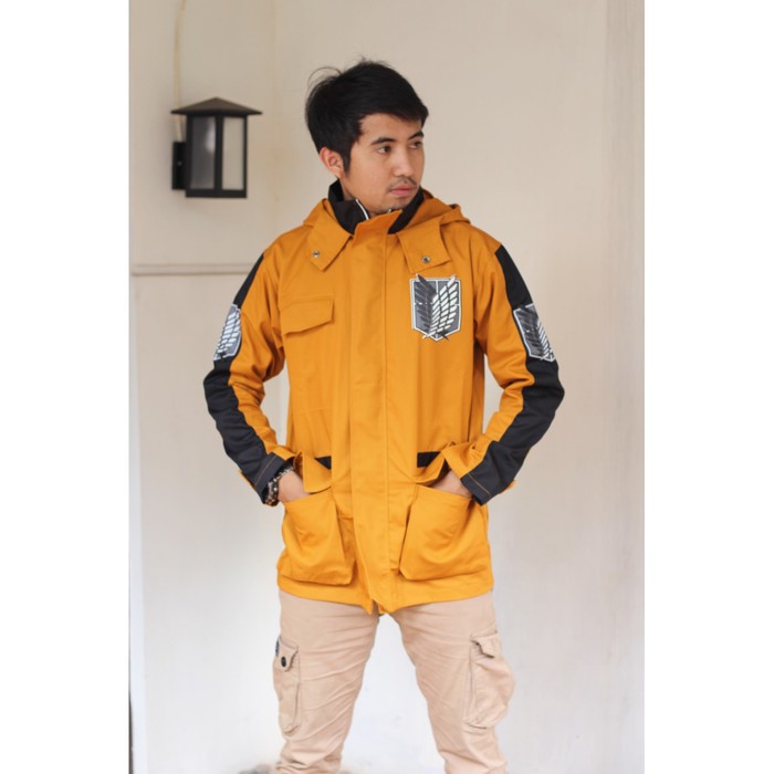 Jaket Parka Anime SNK Shingeki No Kyojin Attack On Titan AOT Coklat