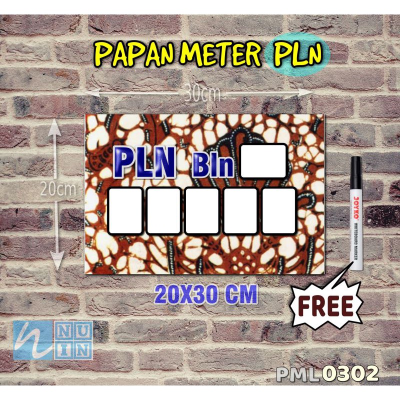 

Nuin Papan Meter Listrik PLN PAM motif Unik - Batik 02