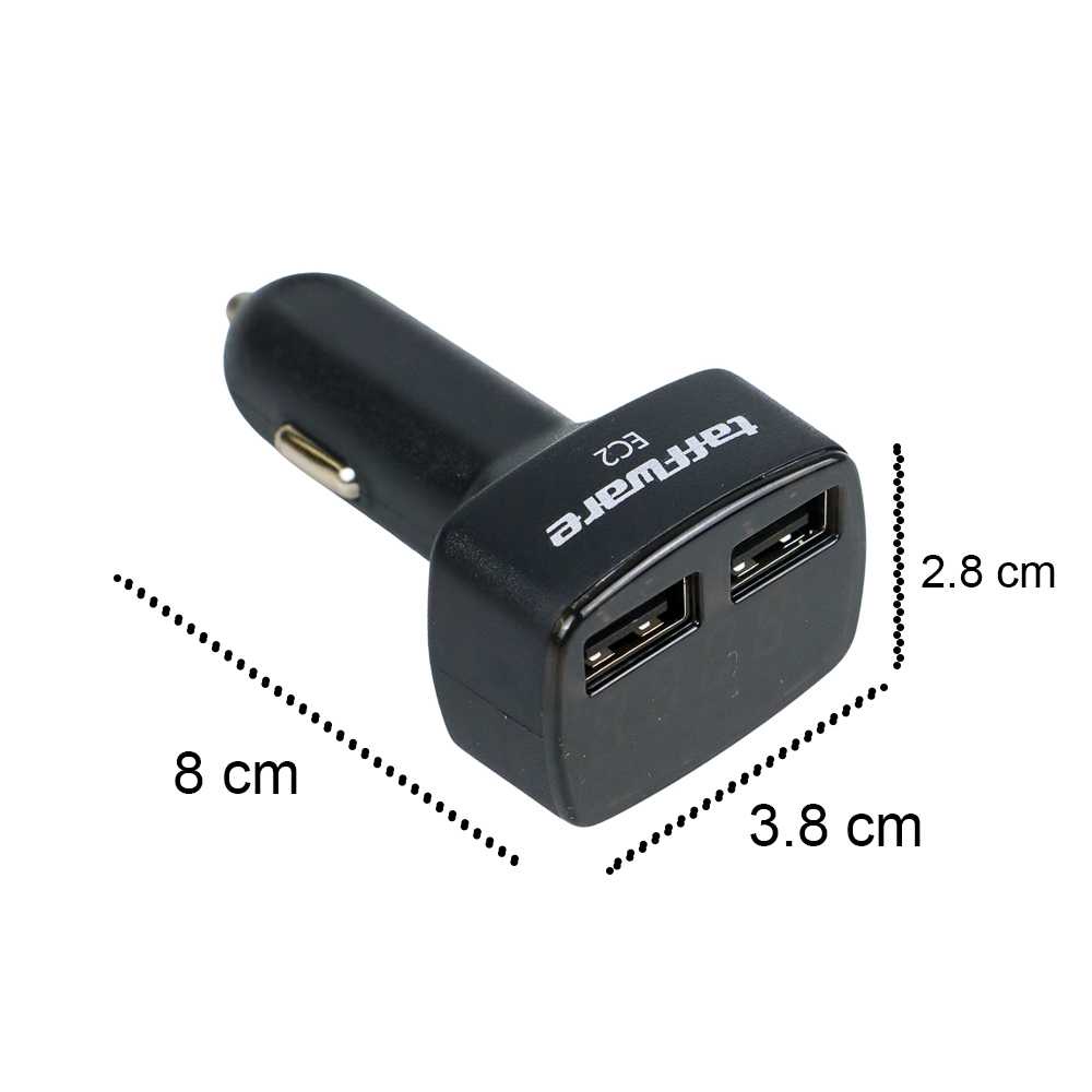 Taffware Charger mobil dual usb with LED Display - EC2