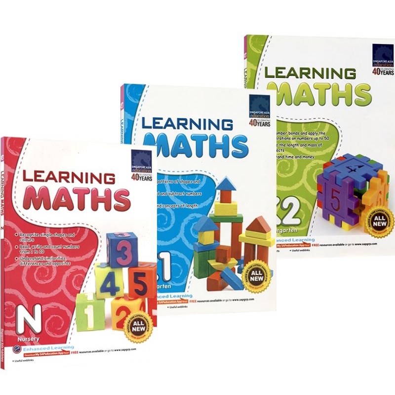 3 buku learning maths SAP nursery K1 k2 buku anak happychild