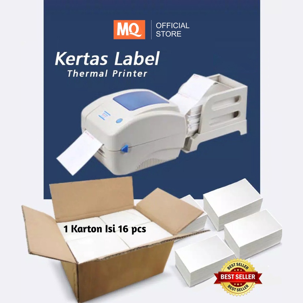 MQ Kertas Thermal Kertas Print RESI JOB Thermal Tempel 100x150mm &amp; 100x100mm  isi 500 lembar