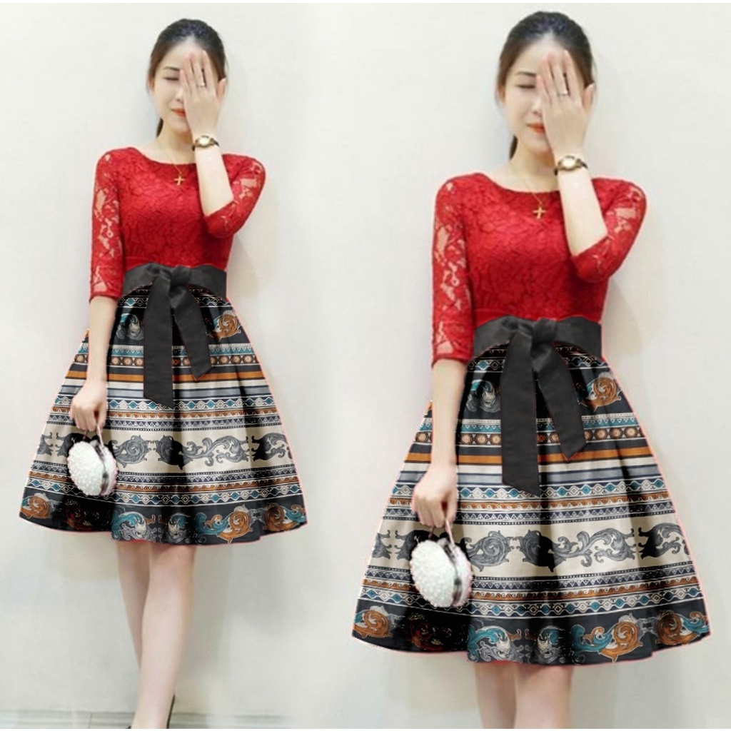 FWG - DRESS MARRY LOLO / DRESS GEISAH / DRES / BAJU DRESS NATAL / DRESS WANITA KOREA / PAKAIAN WANITA REMAJA