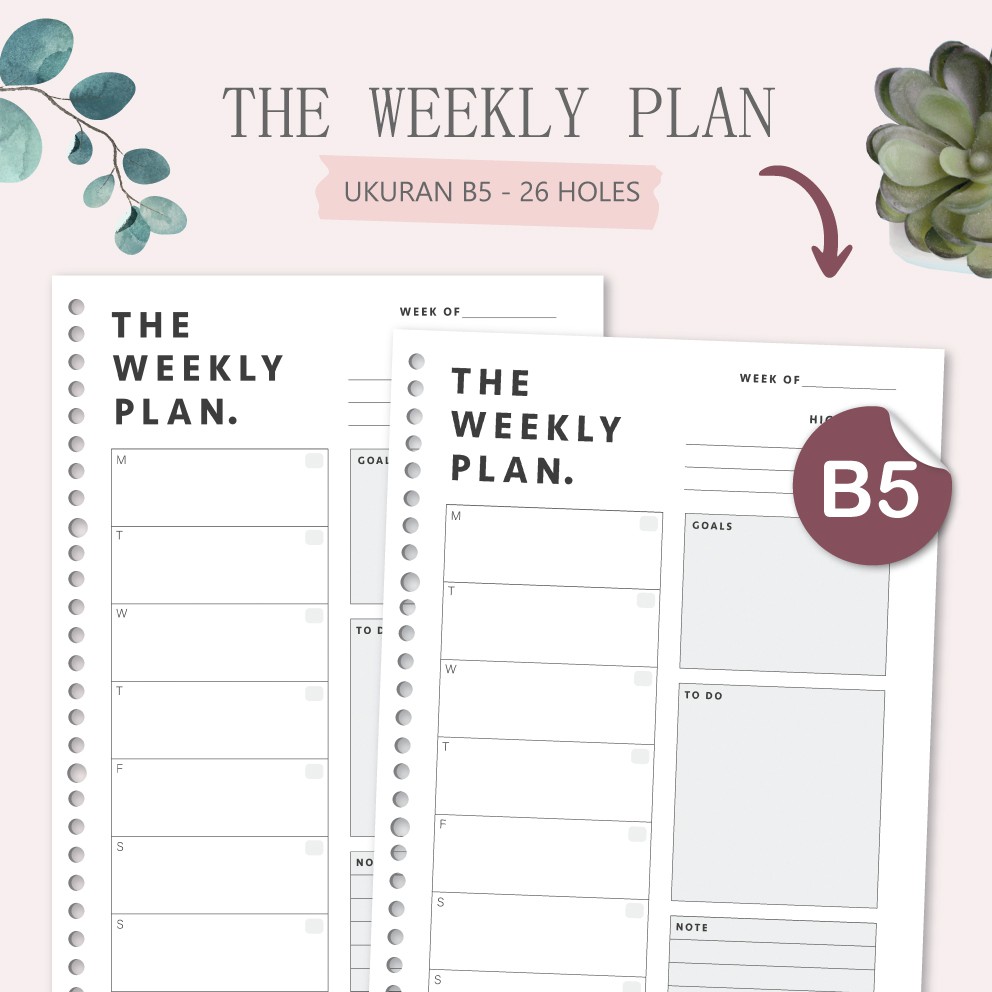 

Loose leaf B5 - The Weekly Plan