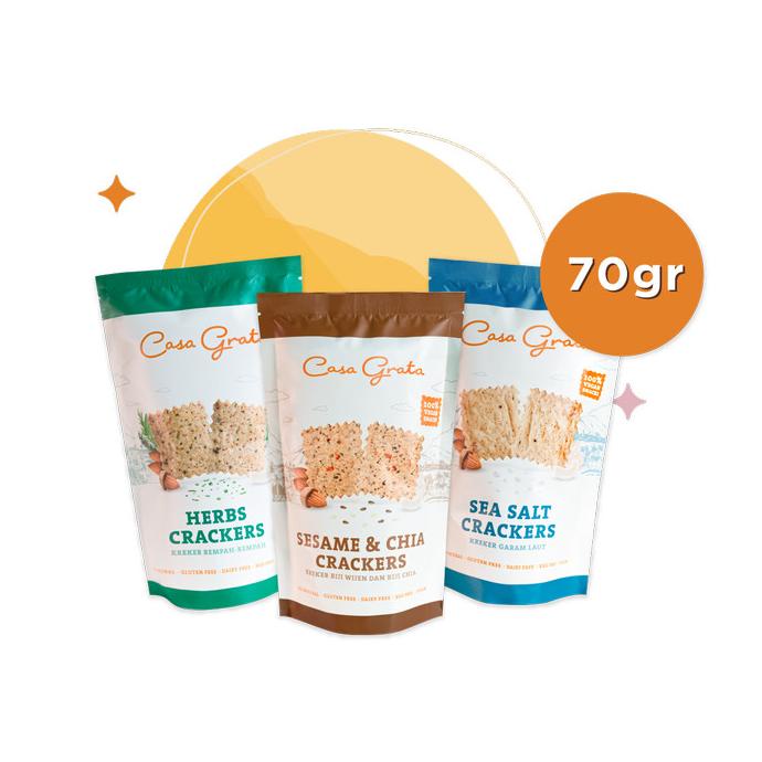 

Set Of 3 - 70Gr ( 3 Casa Grata Crackers - Choose Your Own Flavor)