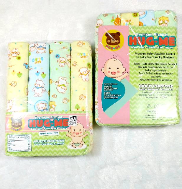 Bedong HUG-ME 4in1 kaos cotton kombed lembut...