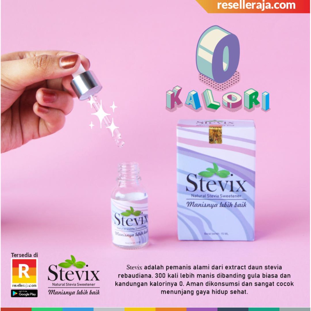 

SWEETENER STEVIX Gula Stevia Rendah Kalori Original 15ml NATURINDO