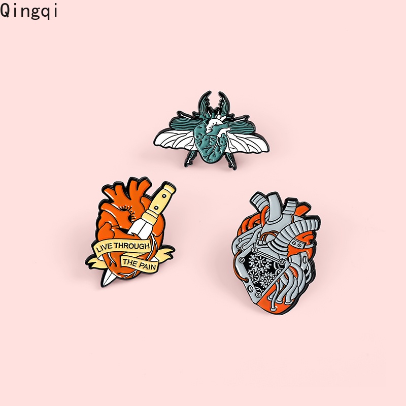 Bros Pin Enamel Bentuk Kartun Organ Hati Untuk Hadiah Teman