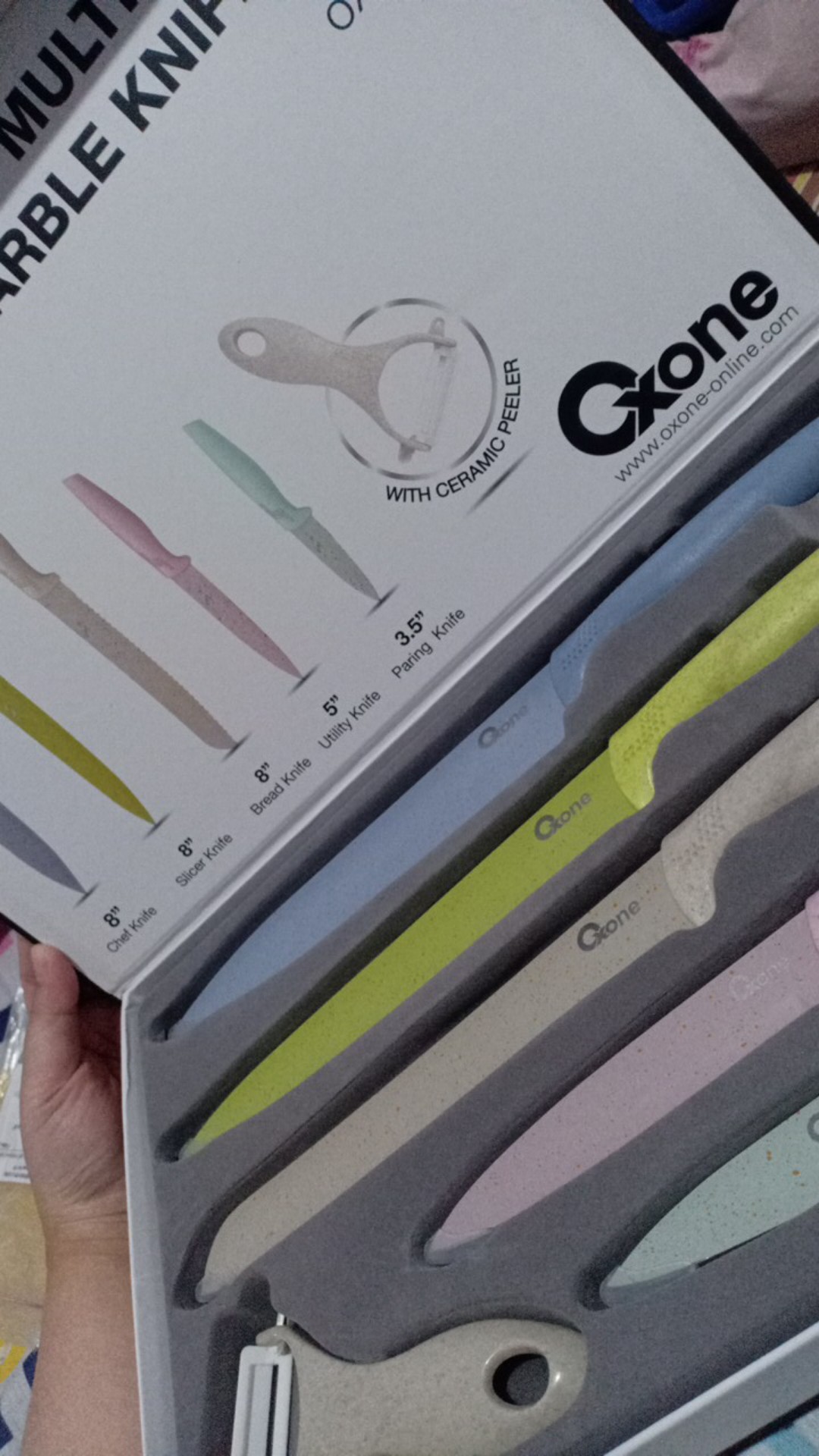 Pisau Set / Knife Set Oxone Multi Color Marble Ox 608n / Ox-608n