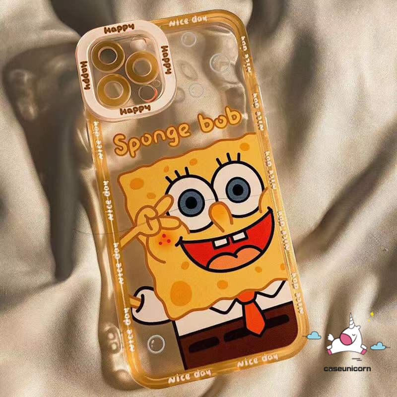 IPHONE Case Ponsel Spon Bob Kartun Kompatibel Untuk Iphone14 13 pro max X XR XS Max6 6s 7 8 plus 11 12 13 pro max SE 2020 Bening Lembut Tpu Lucu Patrick Star Shockproof Back Cover