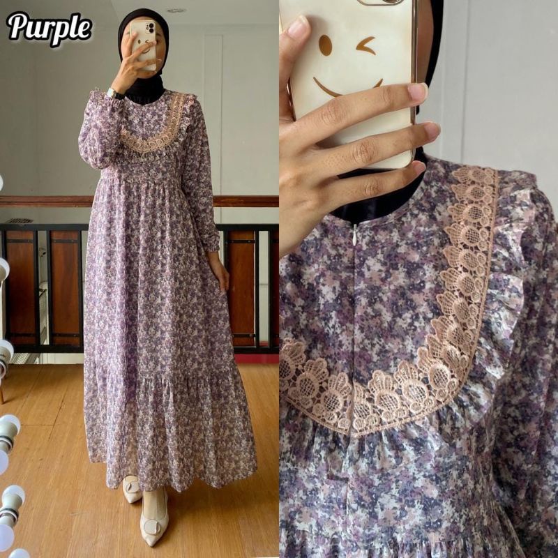 [COD] gamis ceruty renda // gamis ceruty babydoll motif | GAMIS BEST SELLER