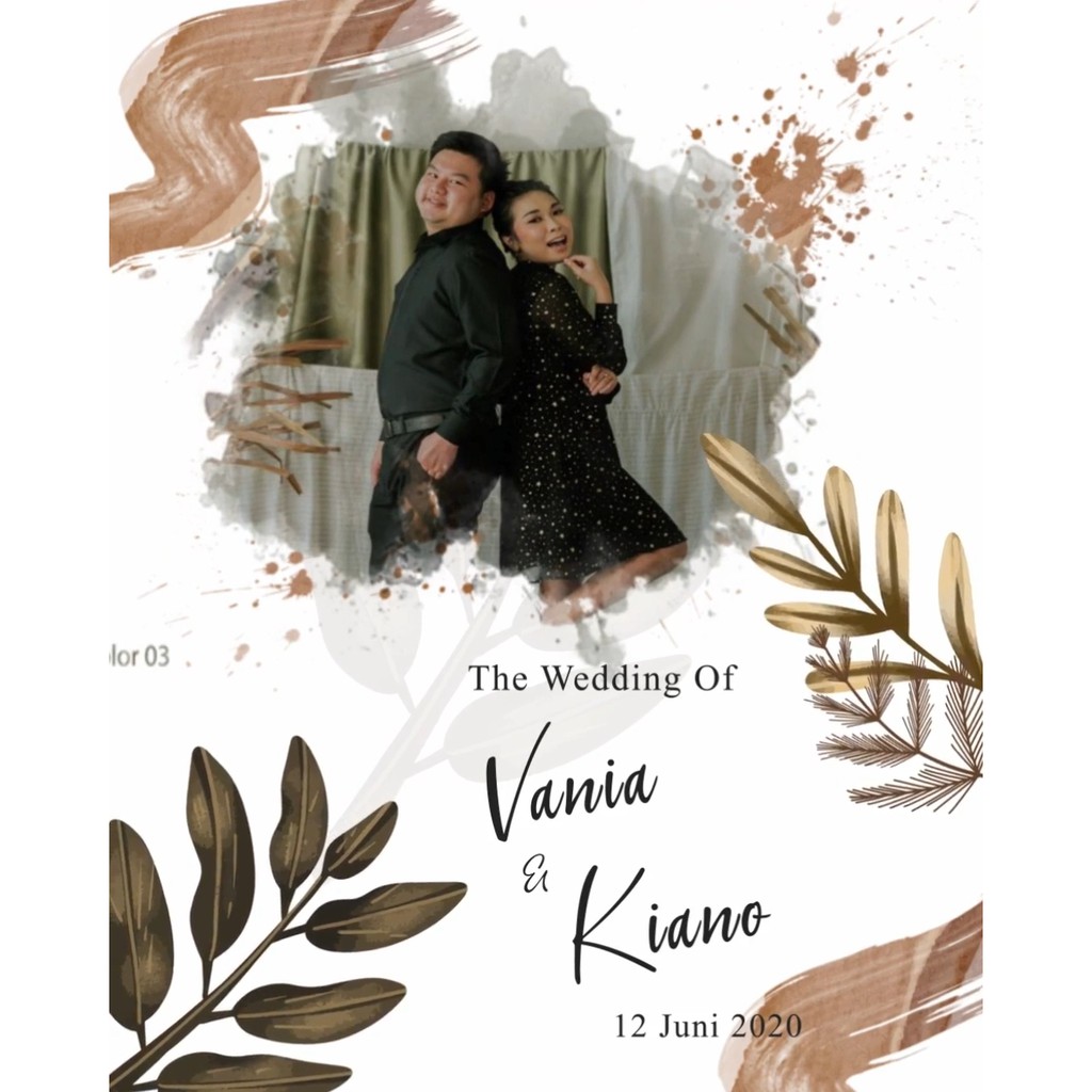 Undangan Digital Video Pernikahan Adat Jawa Soft Brrown Modern Elegant Terlaris