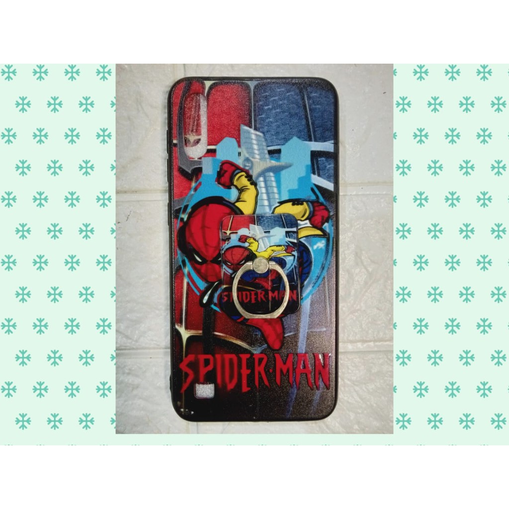 CASE POPSOKET SAMSUNG A10 MOTIF KARTUN ROBOT, HULK IJO,  SPIDERMAN, HIRO, IRON MAN,