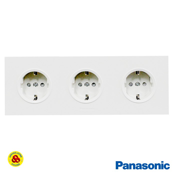 Panasonic Stop Kontak 3G Arde Putih Inbow WESJP11233B Style Series