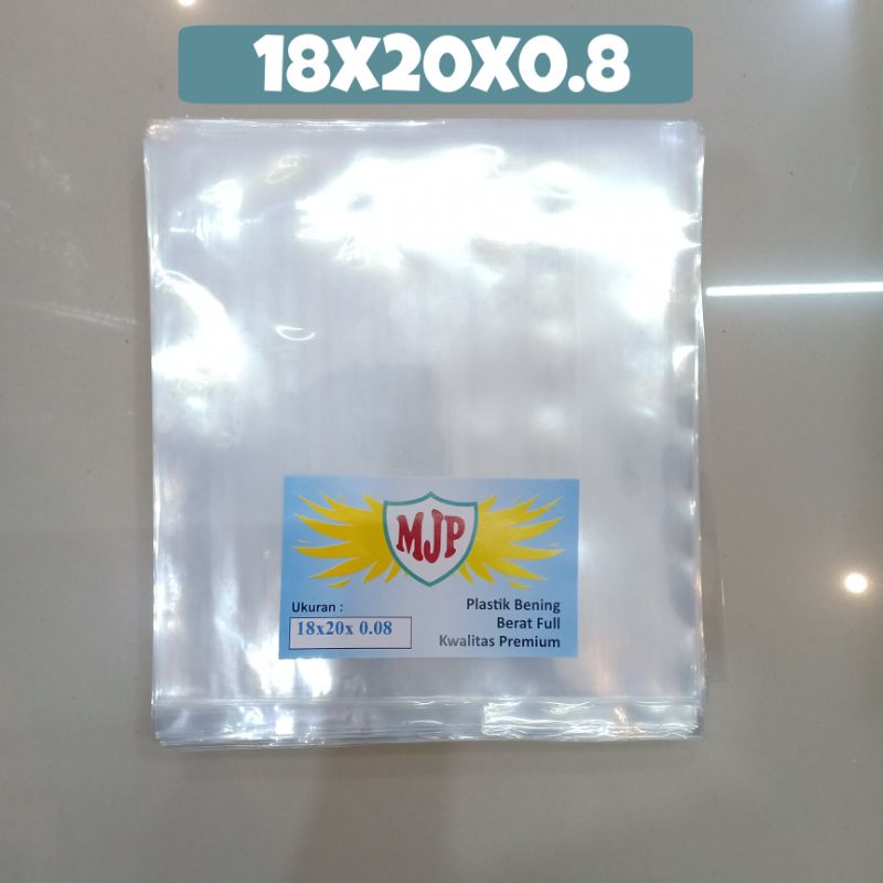 Plastik PP Bening MJP Tebal 0.08 Lebar 18 Uk. 18x20 18x25 18x30 18x35