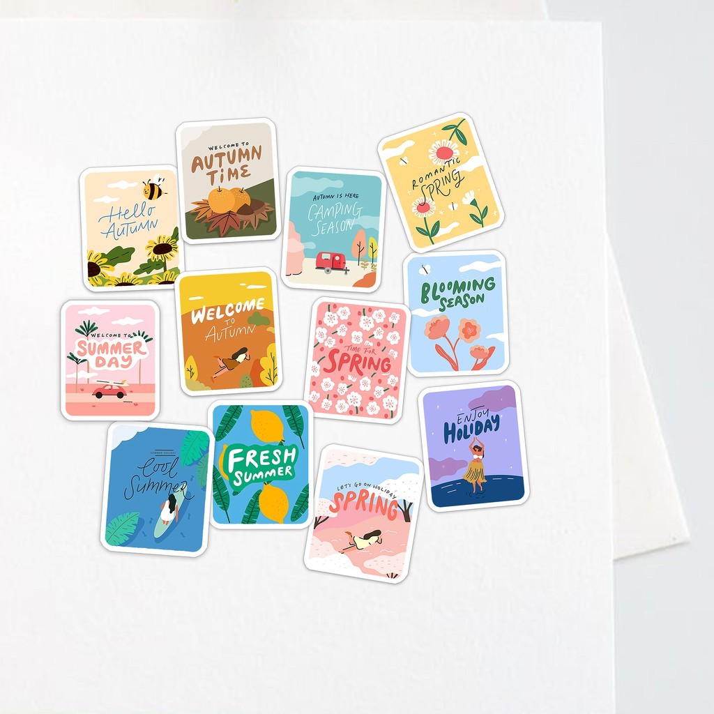 

Sticker Aesthetic | Stiker Tumbler Handphone (isi 12 pcs)