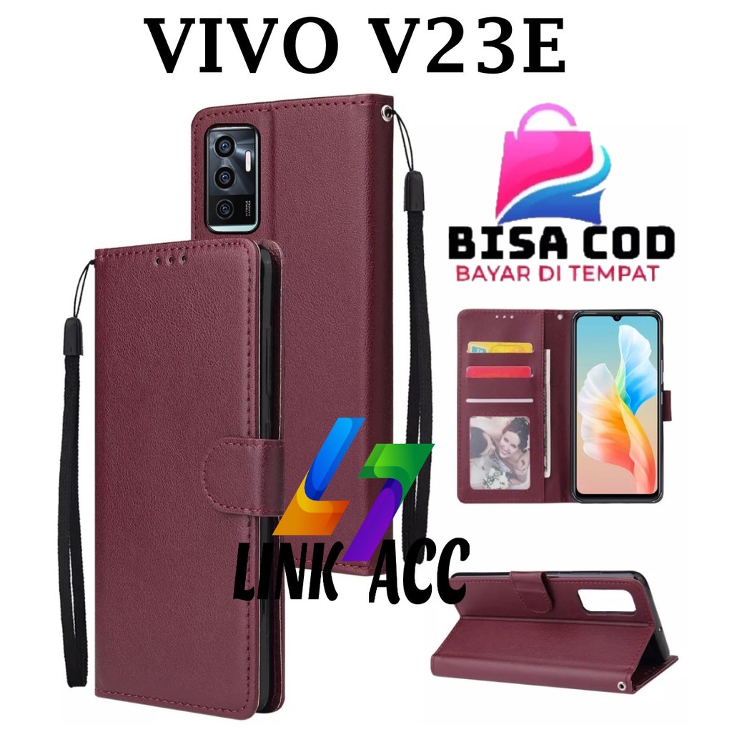 VIVO V23E FLIP LEATHER CASE PREMIUM-FLIP WALLET CASE KULIT UNTUK VIVO V23E - CASING DOMPET-FLIP COVE