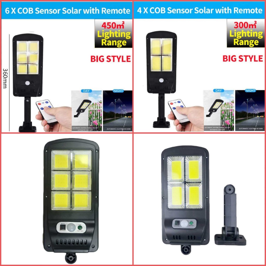 Lampu Solar Panel PIR Motion Sensor COB with Remote PL216 Lampu Outdoor lampu Jalan lampu PJU tenaga surya