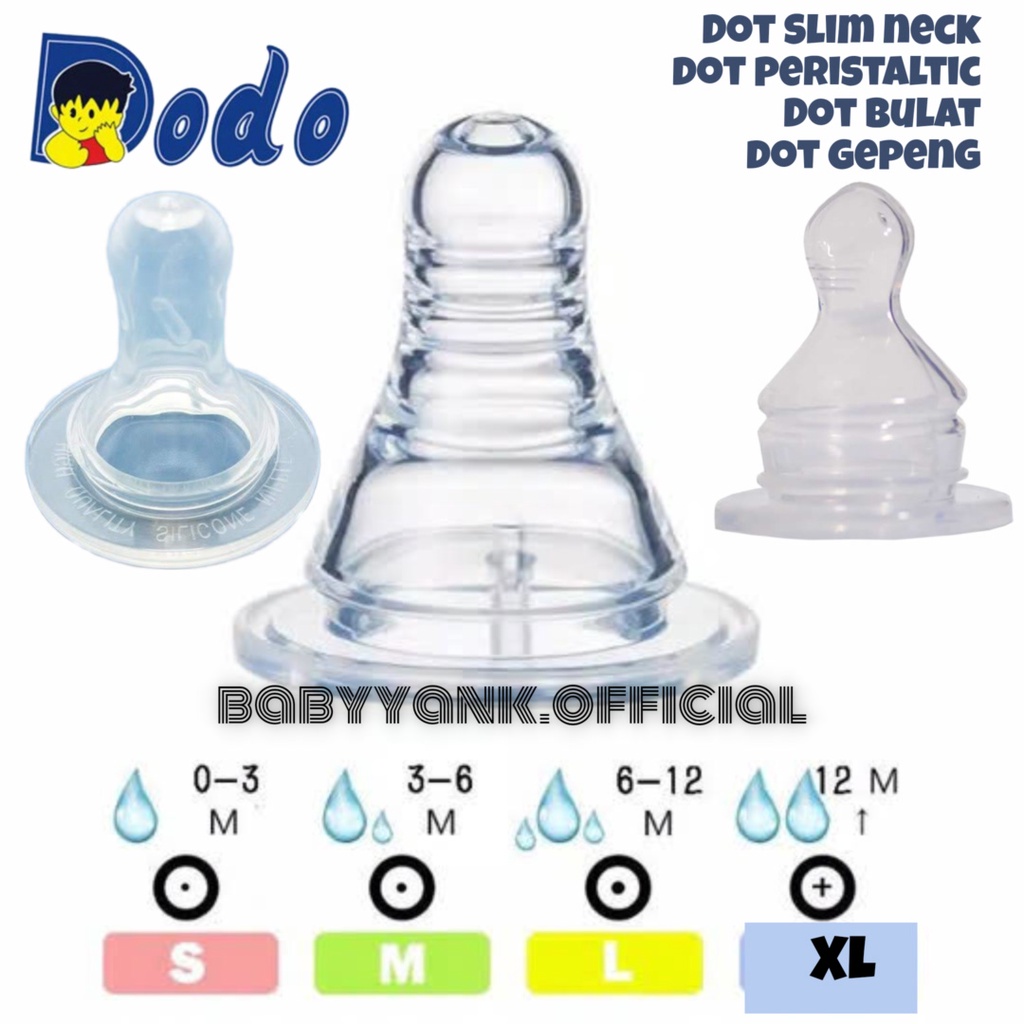 ♥BabyYank♥ DODO Silicone Nipple / Pedodontic Nipple / Dot Gepeng / Dot Bulat / Dot Peristaltic / Dot Ulir