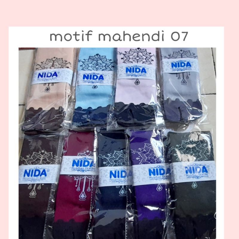 Bisa COD.Kaos kaki nida motif mahendi/Kaos kaki jari motif/kaos kaki muslimah murah