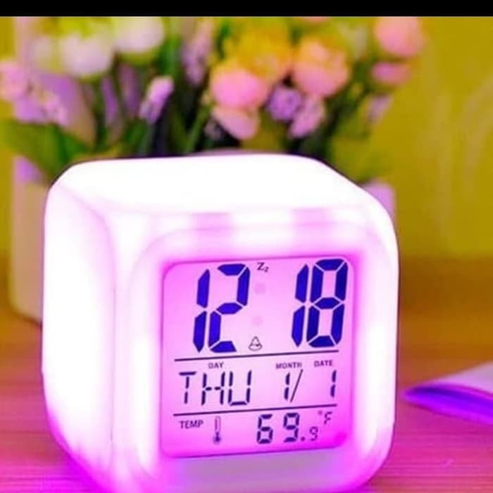 Jam Alarm Digital Led Warna warni - Jam Digital Alarm Multifungsi