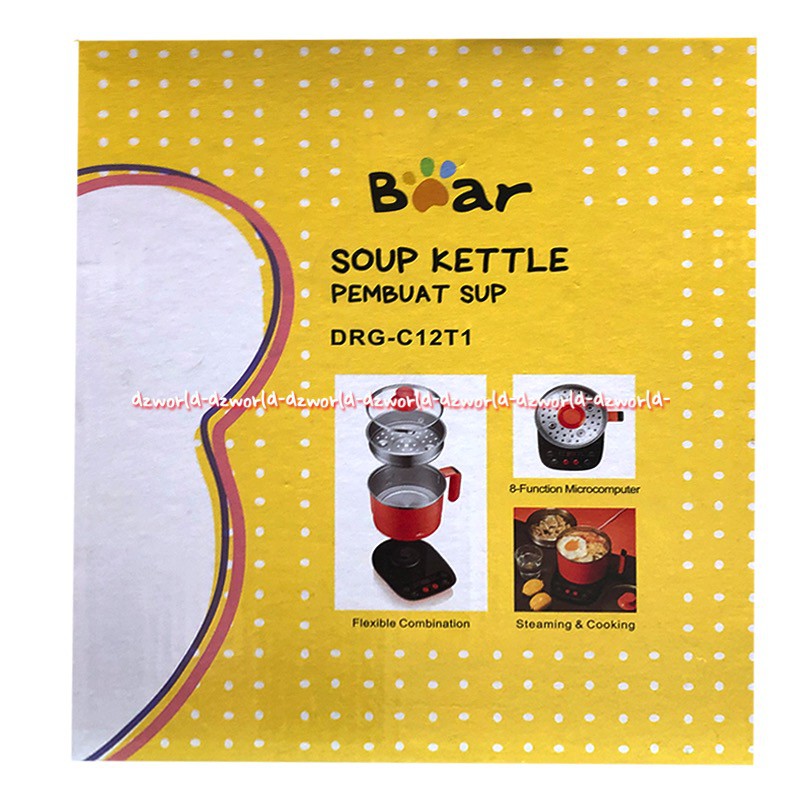 Bear 1.2L Soup Kettle Soup Maker Cooker Kompor Pembuat Sup Sop 1.21L Pink